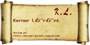 Kerner Lóránt névjegykártya